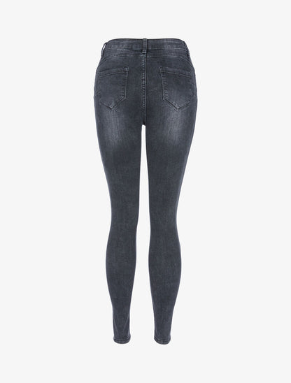 Jean push up délavé - gris foncé - 4