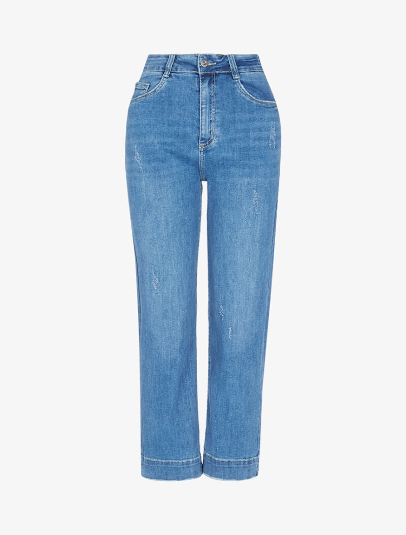 Jeans culotte stijl 7/8 - blauw denim