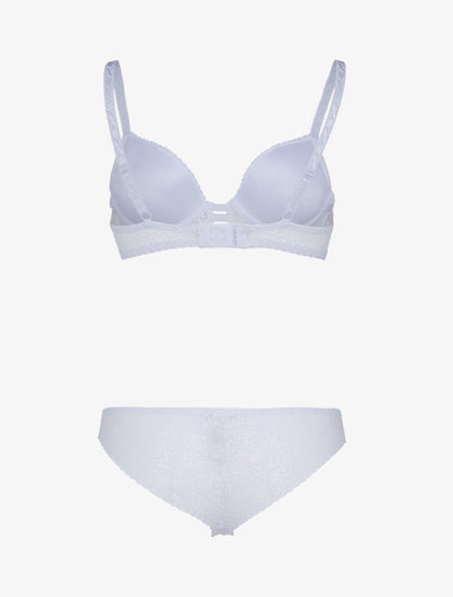 Ensemble bustier en dentelle et détails élastiqués - blanc - 2