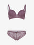 Ensemble bustier en dentelle et détails élastiqués - rose parme - 3