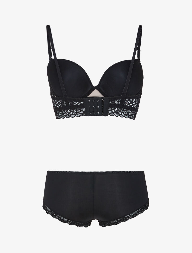 Ensemble à broderie et corsage - noir/nude - 2
