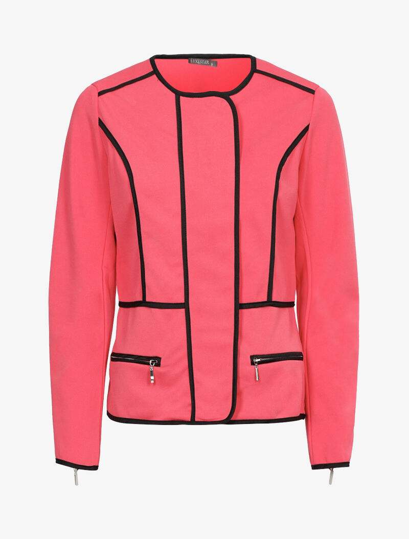 Veste à coutures contrastantes - fushia - 3