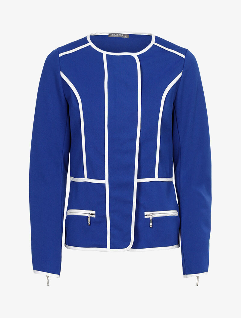 Veste à coutures contrastantes - bleu électrique - 1