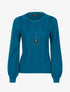 Pull court à détails torsadés - turquoise - 4