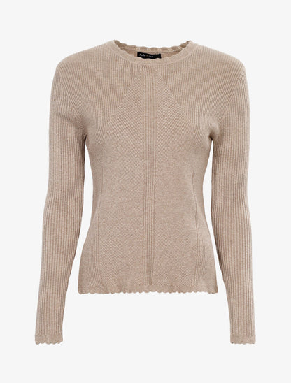 Pull à jeu de côtelage - taupe - 3