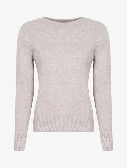 Pull fin à relief style flots - gris chiné - 2