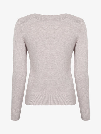 Pull fin à relief style flots - gris chiné - 3