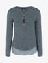 Top en maille à imprimé moucheté brillant - gris foncé - 3