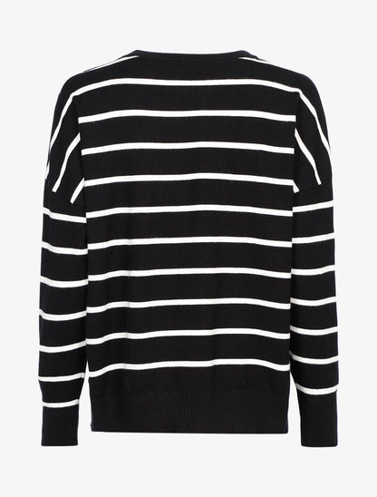 Pull coupe loose à rayures - noir/blanc - 3