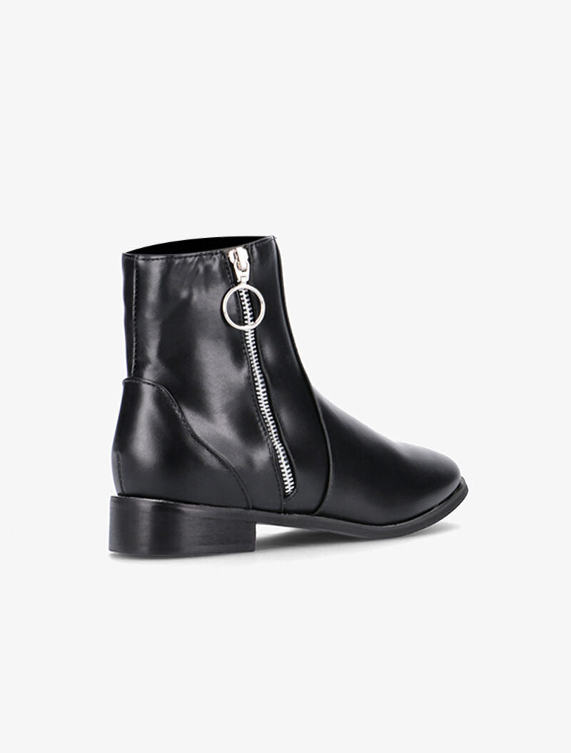 Boots en simili à zip ondulé - noir - 4
