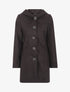 Manteau uni à capuche - noir - 3