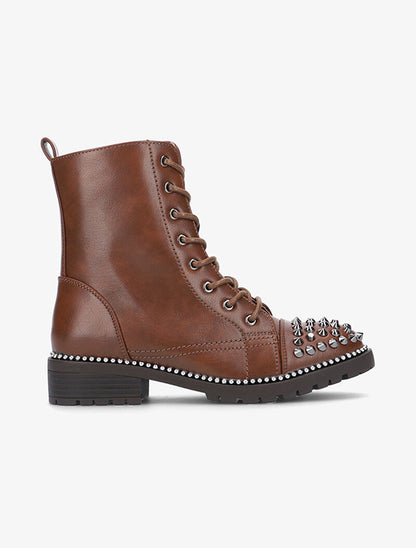 Bottines à bouts ornés de picots - marron - 2