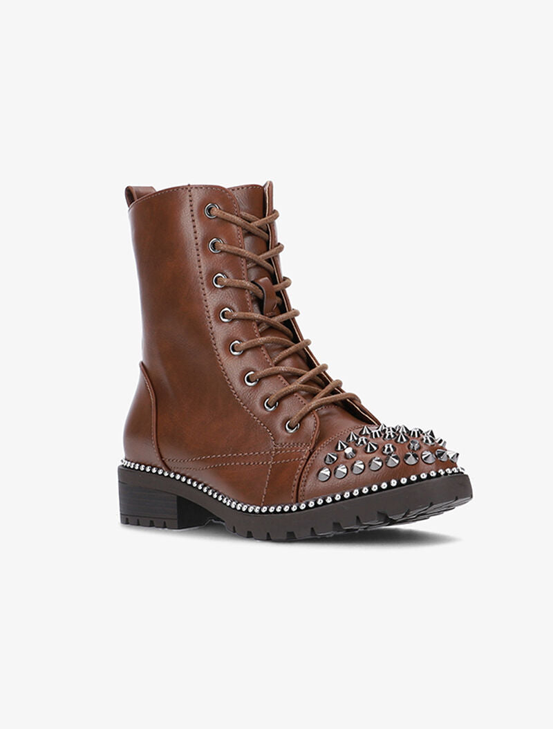 Bottines à bouts ornés de picots - marron - 3