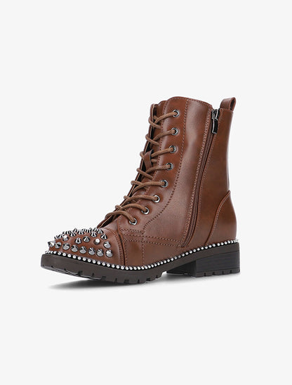 Bottines à bouts ornés de picots - marron - 4