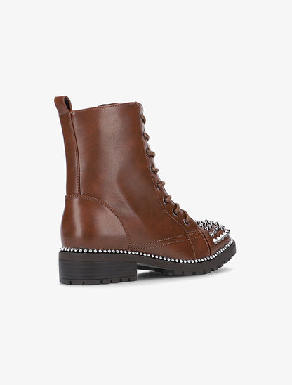 Bottines à bouts ornés de picots - marron - 5