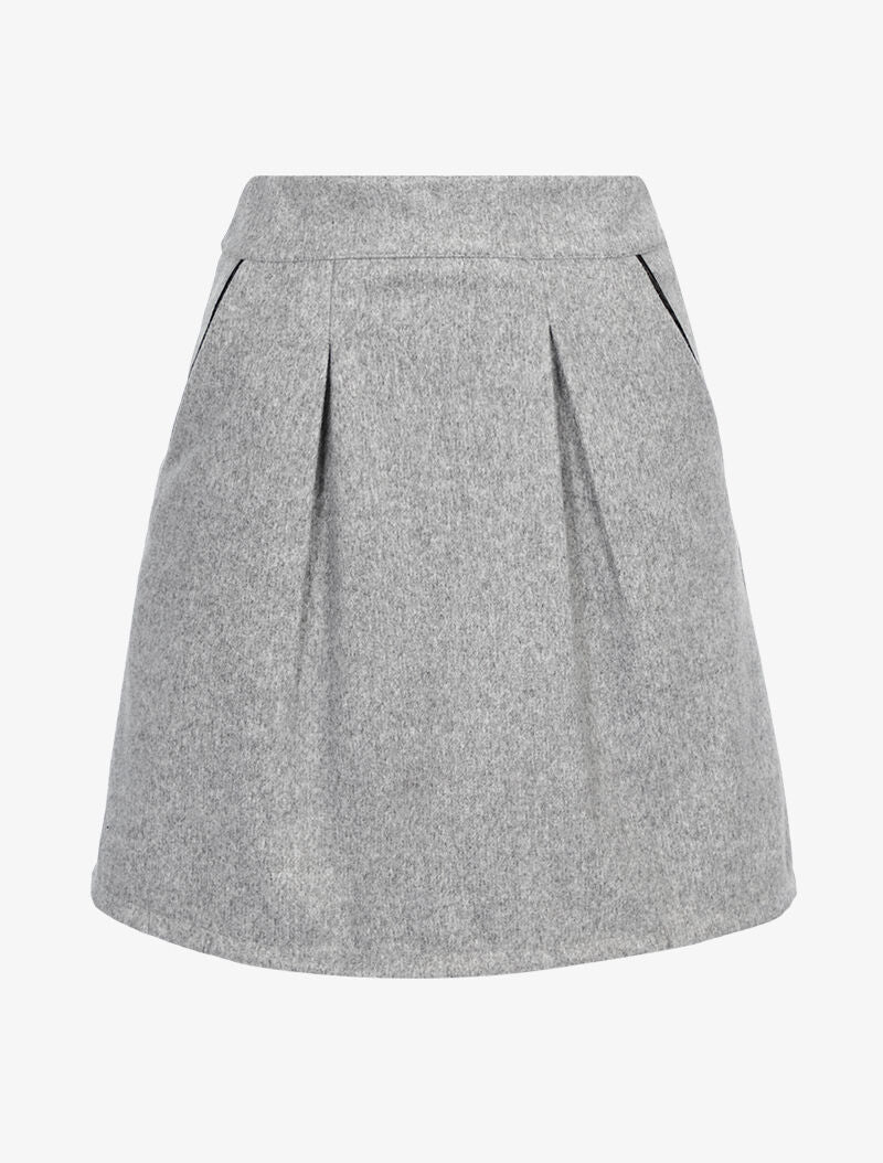 Jupe patineuse en maille - gris clair - 1