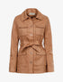 Veste suédée à boutons pression - camel - 1