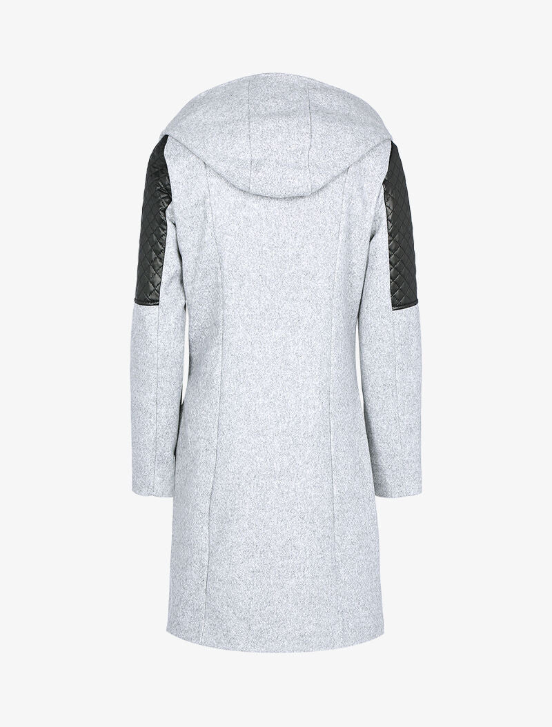 Manteau à zips et épaules matelassées - gris clair - 2