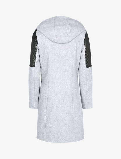 Manteau à zips et épaules matelassées - gris clair - 2