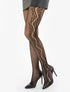 Collants résille à imprimés graphiques ajourés - noir - 1
