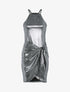 Robe irisée à décolleté métallique - argent - 3