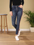 Jean à liseré perlé - denim foncé - 1