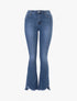 Jean flare à bords usés - bleu denim - 1