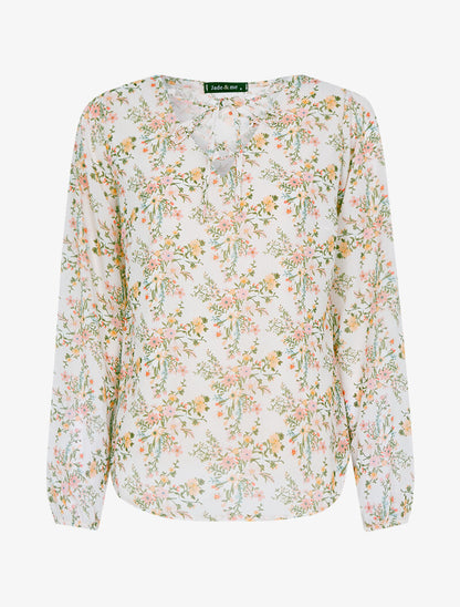 Blouse en voile à imprimés - beige - 3
