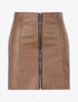 Jupe droite zippée en simili - camel - 3