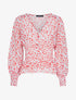 Blouse à imprimé petites fleurs - rouge - 1