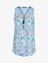 Top en voile imprimé et dentelle - bleu ciel - 3