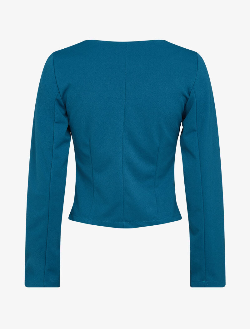 Veste ouverte unie - bleu pétrole - 2