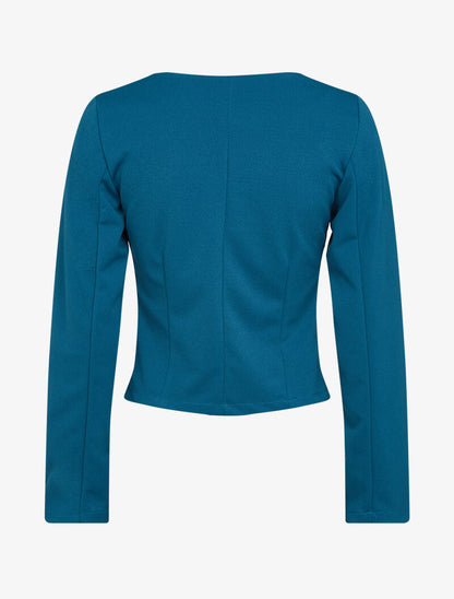 Veste ouverte unie - bleu pétrole - 2