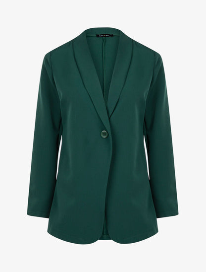 Veste fluide à col tailleur - vert - 3
