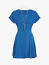 Tunique en voile coupe patineuse - bleu charrette - 1
