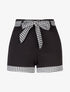 Short uni à bords imprimés vichy - noir - 3