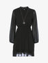 Tunique style robe en voile à encolure montante - noir - 3