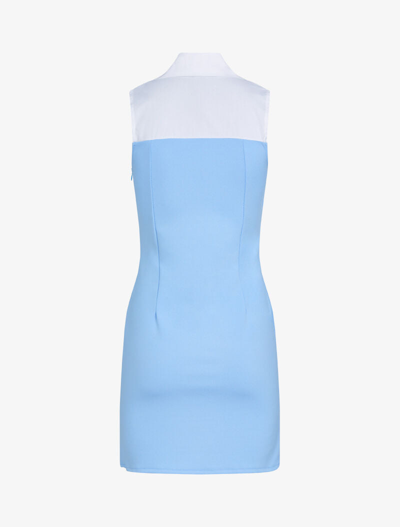 Robe à détail style chemise - bleu ciel - 3