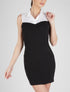 Robe à détail style chemise - noir - 4