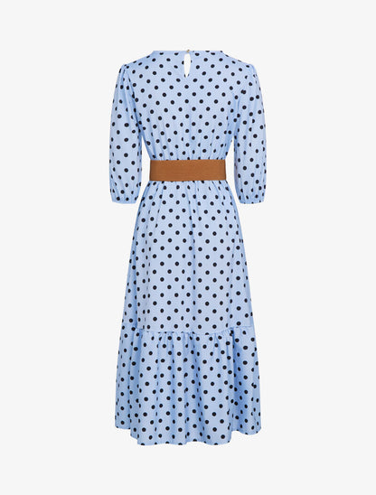 Robe à imprimé pois - bleu ciel - 2