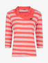 Top à imprimé rayures - corail - 3