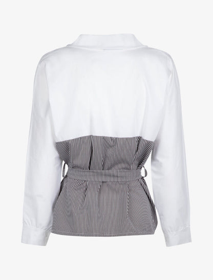 Blouse style chemise à imprimés - blanc - 3