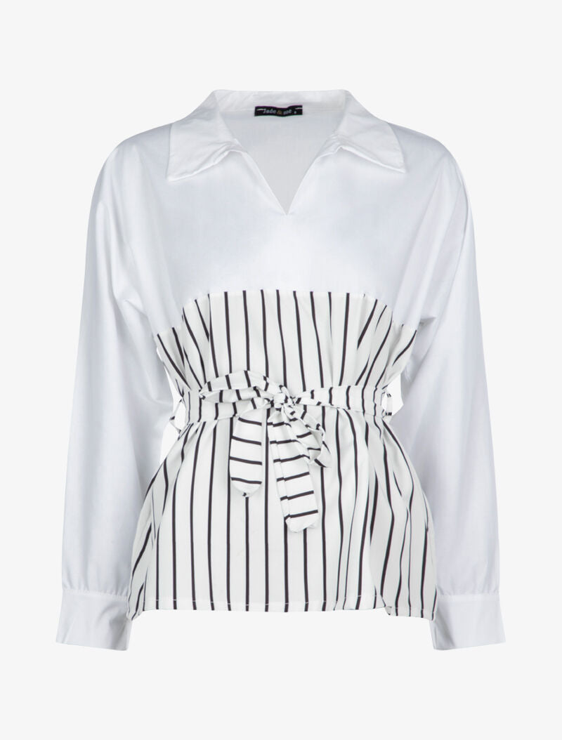 Blouse style chemise à imprimés - blanc - 2