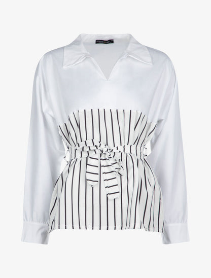 Blouse style chemise à imprimés - blanc - 2