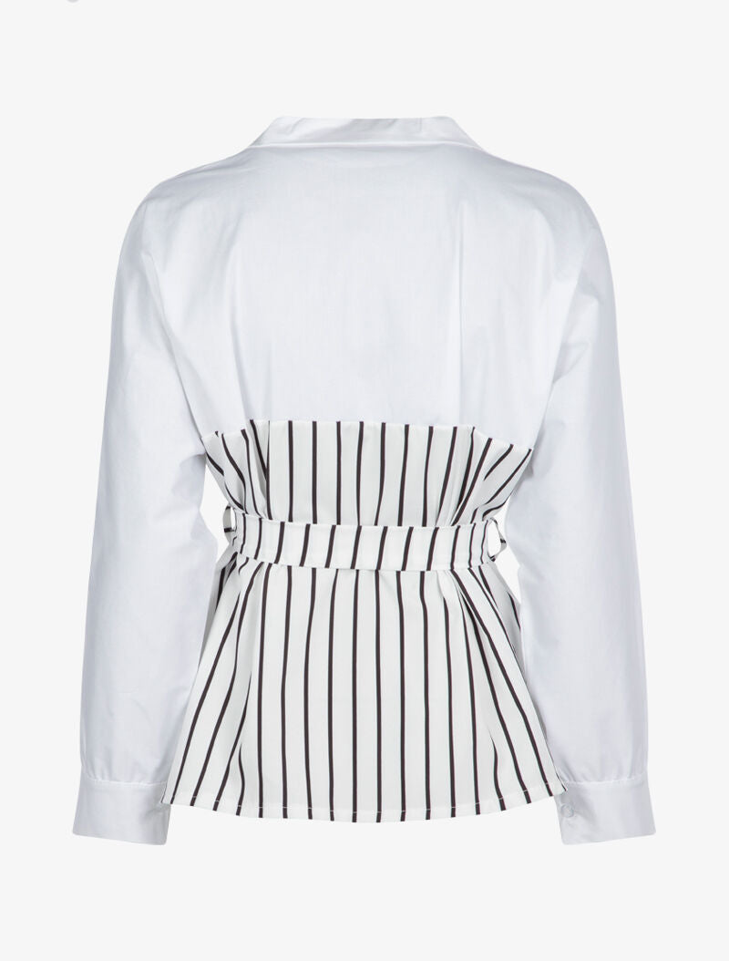 Blouse style chemise à imprimés - blanc - 3