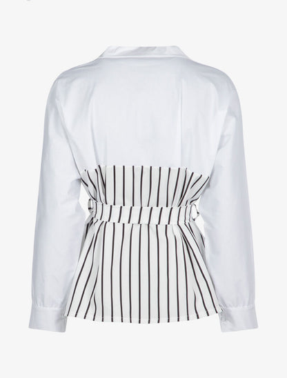 Blouse style chemise à imprimés - blanc - 3