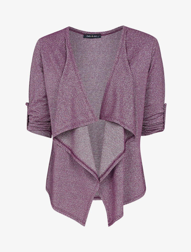 Gilet asymétrique pailleté - bordeaux - 3