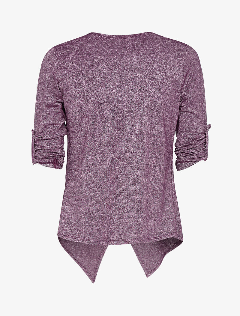Gilet asymétrique pailleté - bordeaux - 2
