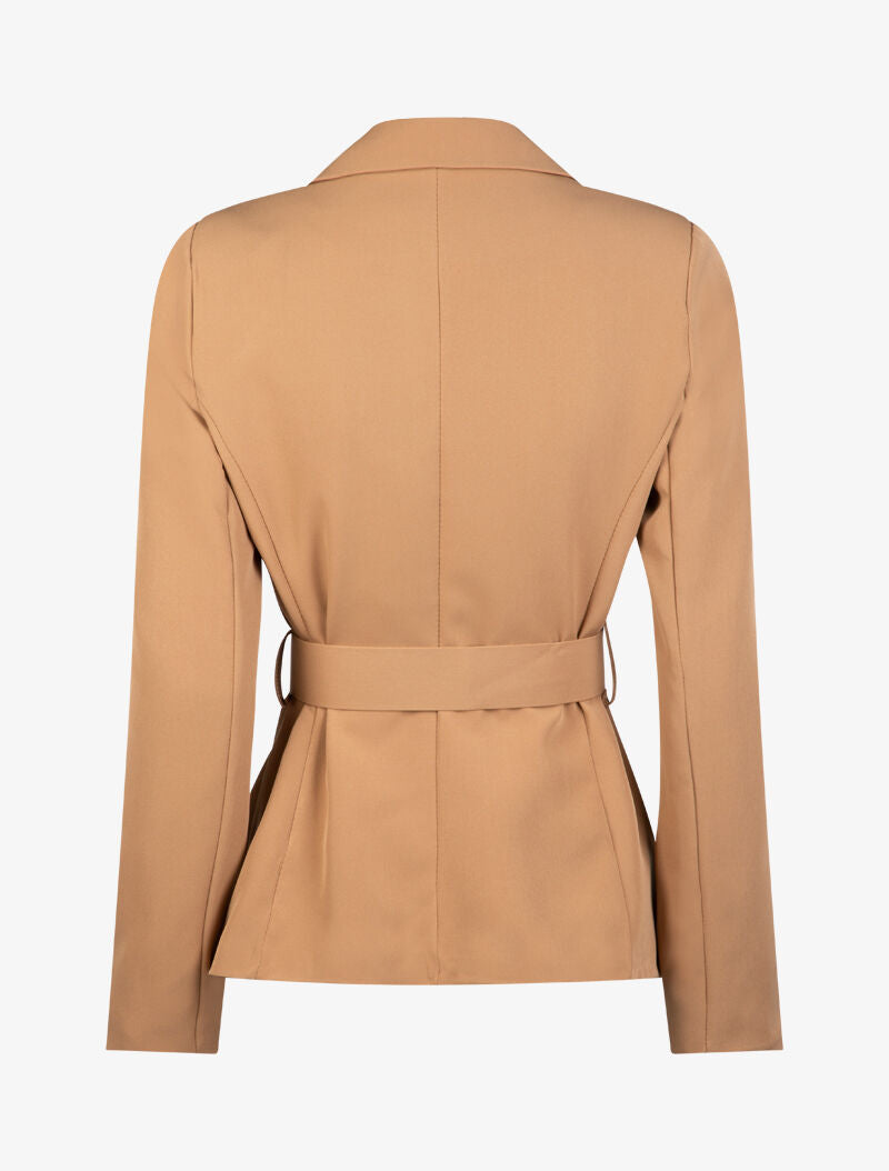 Blazer cintré à basques - camel - 3
