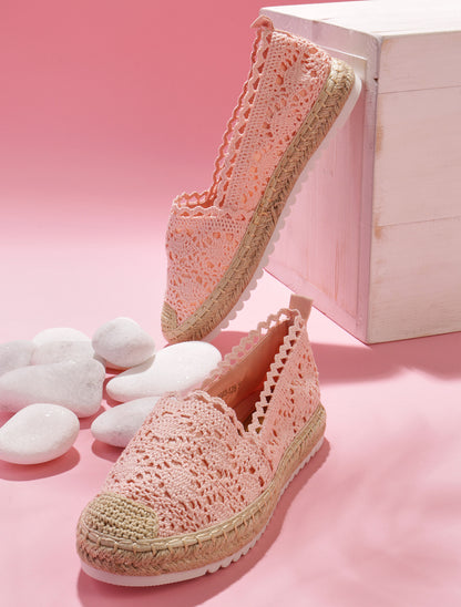 Espadrilles en crochet - rose - 5